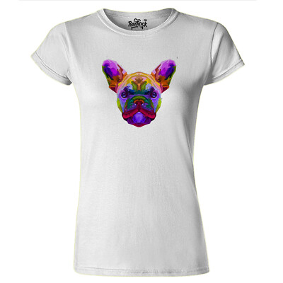 Womens Polygon French Bulldog T Shirt Pooch Hound Pet