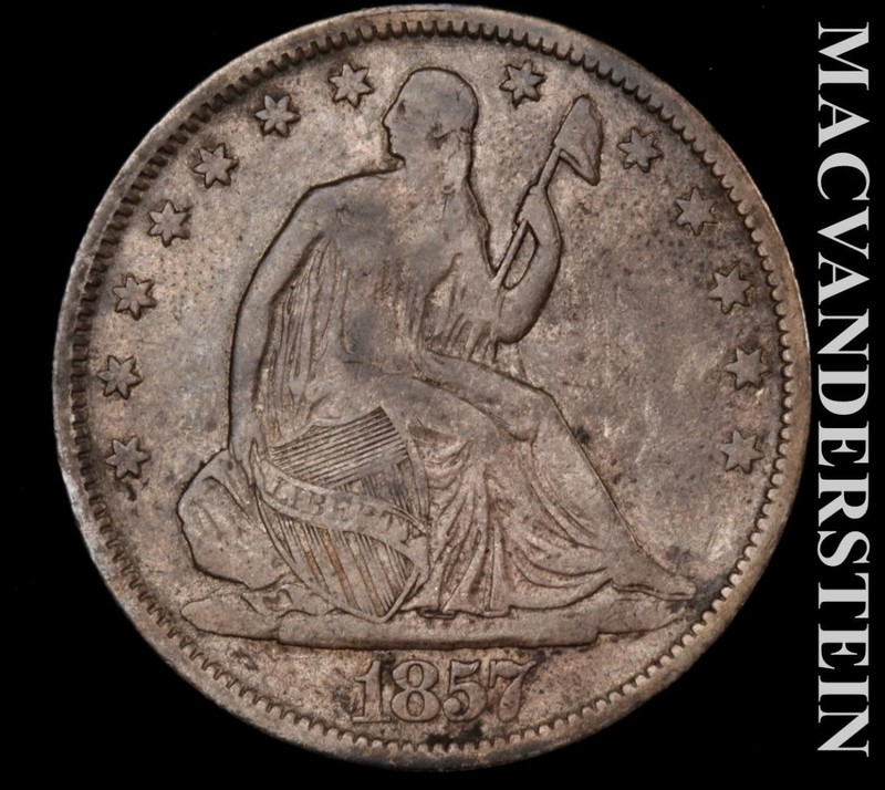 1857 Seated Liberty Half Dollar - Scarce  Fine  Better Date  #L5108