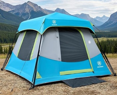 EVER ADVANCED 4 Person Blackout Camping Tent 60s Setup 4000mm