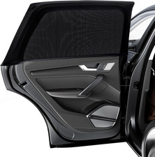 Stretchable Car Window Shades 2 Pack Rear Side Mesh UV Protection Privacy Cover