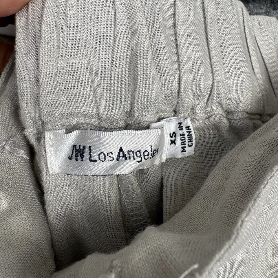 Pantalones JW Los Angeles Johnny Was para mujer talla XS gris lino floral boho diseñador Foto 3 de 4