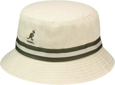 KANGOL   ORIGINAL BUCKET FISCHER ANGLER HUT HÜTE STRIPE LAHINCH BEIGE NEU
