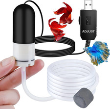 Mini Aquarium Air Pump,Usb Air Pump for 5 Gallon Aquarium Decorations Adjustable