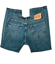 Vintage Levi’s 555 Relaxed Straight Jeans Leather Patch Cotton 32X30 Dark Wash