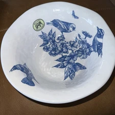 New Michel Design Works Serveware Indigo Cotton Melamine Medium Bowl