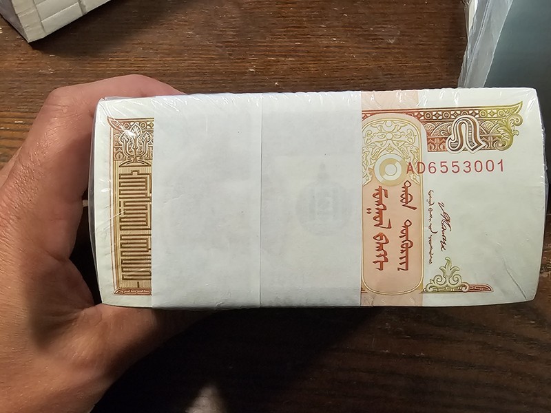 1000x Mongolia 5 Tugrik Banknotes 2008 Uncirculated UNC Bulk Lot 10 Bundles
