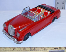 BANDAI MERCEDES BENZ 2/9 CAR TIN FRICTION TOY JAPAN IN RED