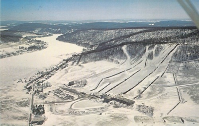 #ad #ad 1972 Deep Creek Lake Looking S McHenry MD Wisp Ski Resort Aerial Postcard N9 $8.99