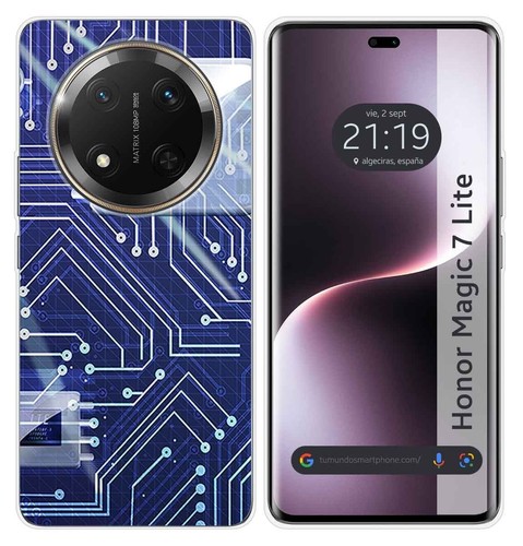 DOINK Cover per Huawei Honor Magic4 Lite 5G, custodia per telefono in silicone TPU colorata e lucida con bordo dorato design - blu