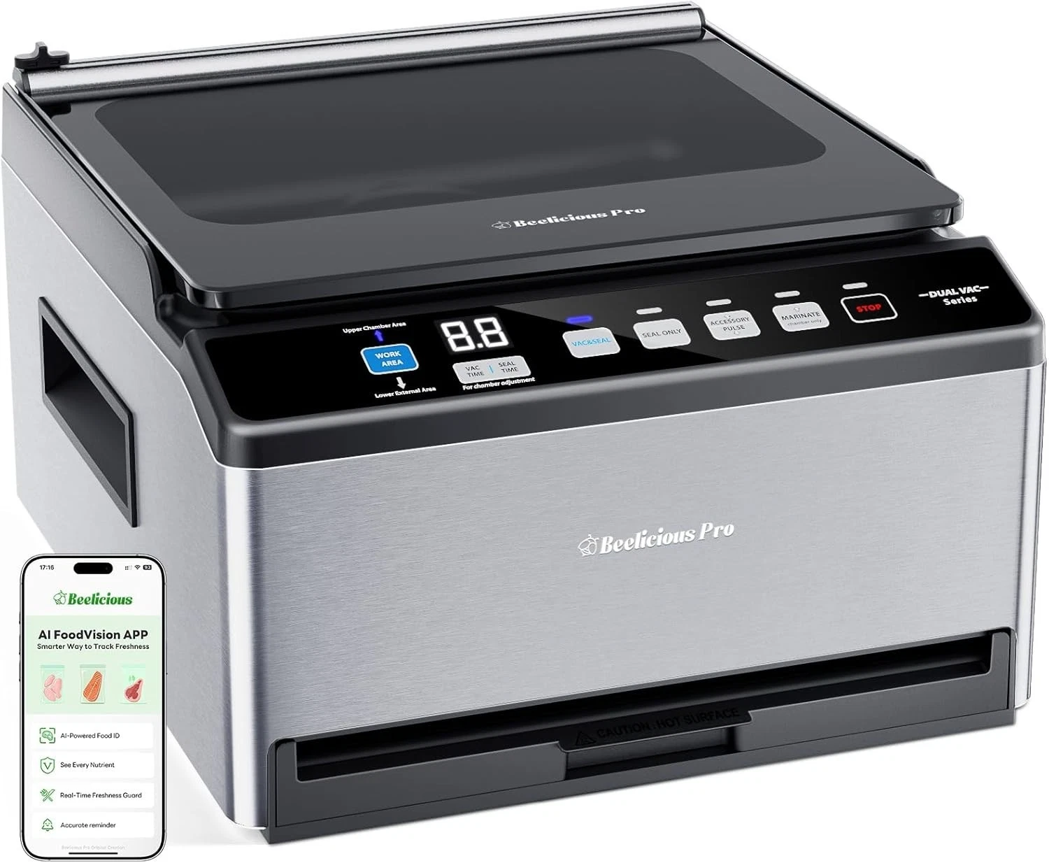DualCore CVS101 Chamber Vacuum Sealer for Liquids & Sous Vide, 6L Dual Vacuum Zo