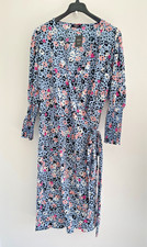 Simply Be Midi Dress Wrap Leopard Print Blue Long Sleeve Wrapover UK 32 - BNWT