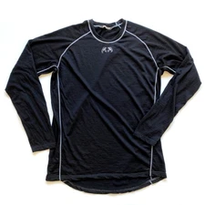 KUIU Merino Wool Mens Base Layer Long Sleeve Hunting Shirt Size L Black Logo