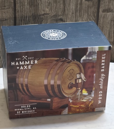 Hammer & Axe Wood Whiskey Barrel NEW 800 ML/ 27 FL