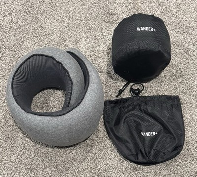2 Wander+ Travel Neck Pillow Heather Gray 360 Support Wrap Around