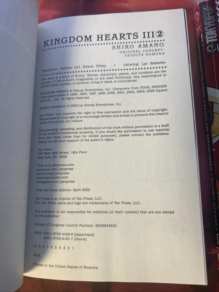Kingdom Hearts 3 III Volume 1 2 Manga English Complete Series Yen Press - Image 3 of 4