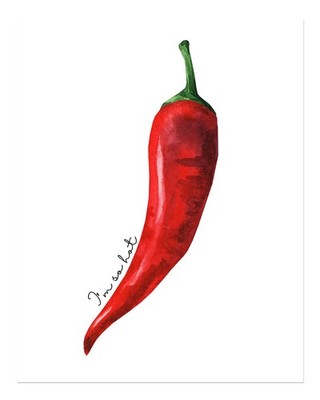 Chili-Pfeffer-Wandkunst � Lebendige K�chendekoration Moderne Natur Gar