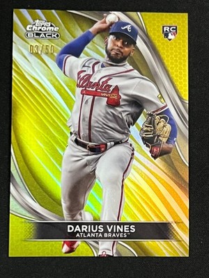 2024 Topps CHROME BLACK DARIUS VINES GOLD REFRACTOR 3/50 BRAVES RC #24