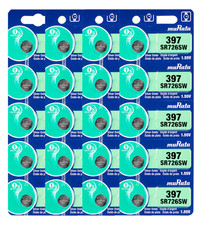 Murata 397 SR726SW Silver Oxide Watch Battery 20 Count - Replaces Sony 397
