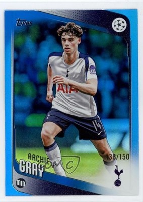 2025-26 Topps UEFA Club Competitions Blue Foil /150 Archie Gray #165 r7o