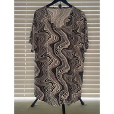 Terra & Sky 1X Abstract Swirl Tunic Top Black...