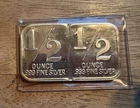 Crabtree Mint 1 oz .999 Fine Silver Bar – 1973 Bullion Bar  RARE RARE RARE