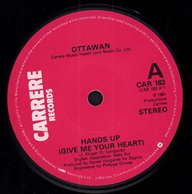 Ottawan - Hands Up Give Me Your Heart - Used Vinyl Record 7 - G12170z