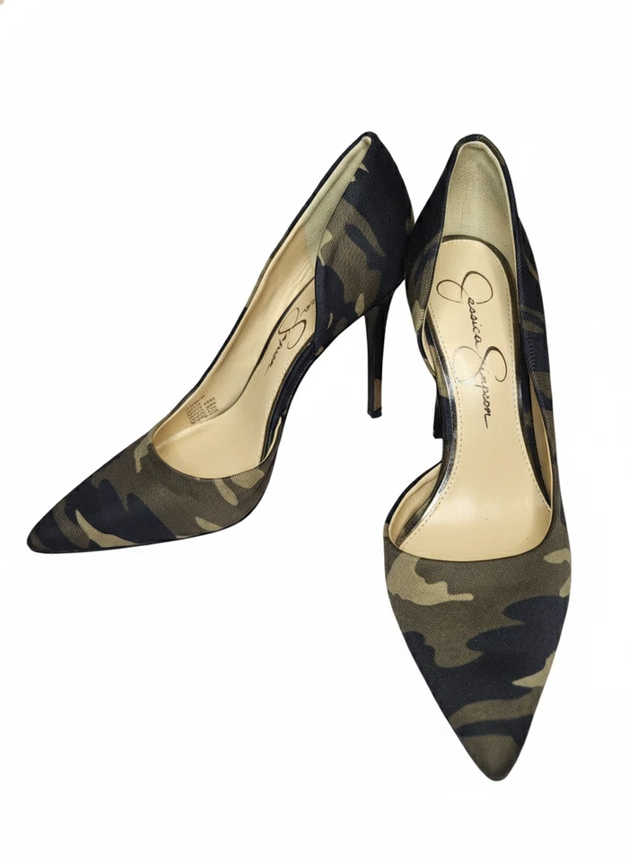 Jessica Simpson女式迷彩尖头高跟鞋7.5码 — 第 3/4 张图片