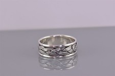 Sterling Silver Triple Weave Woven Over Under Oxidized Band Ring 925 Sz: 8