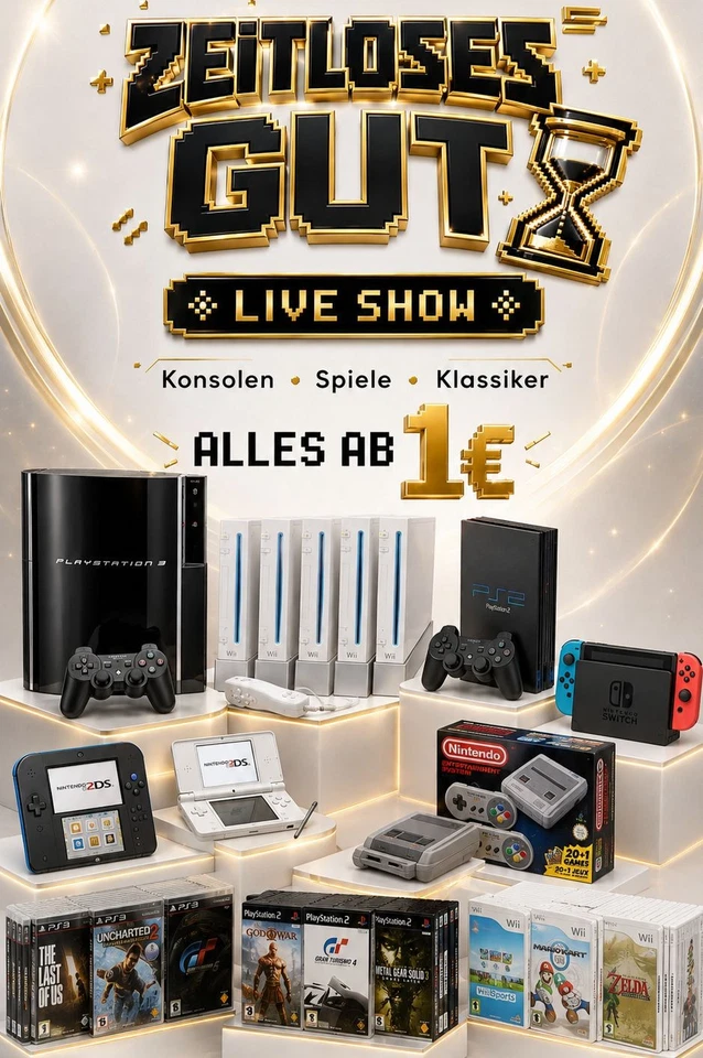 Wii, DS, PlayStation, XBOX & Konsolen - Retro-Klassiker ab 1€