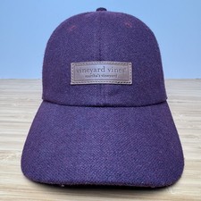 Vineyard Vines Martha  s Vineyard Crimson Red Wool Blend Leather Baseball Hat OS