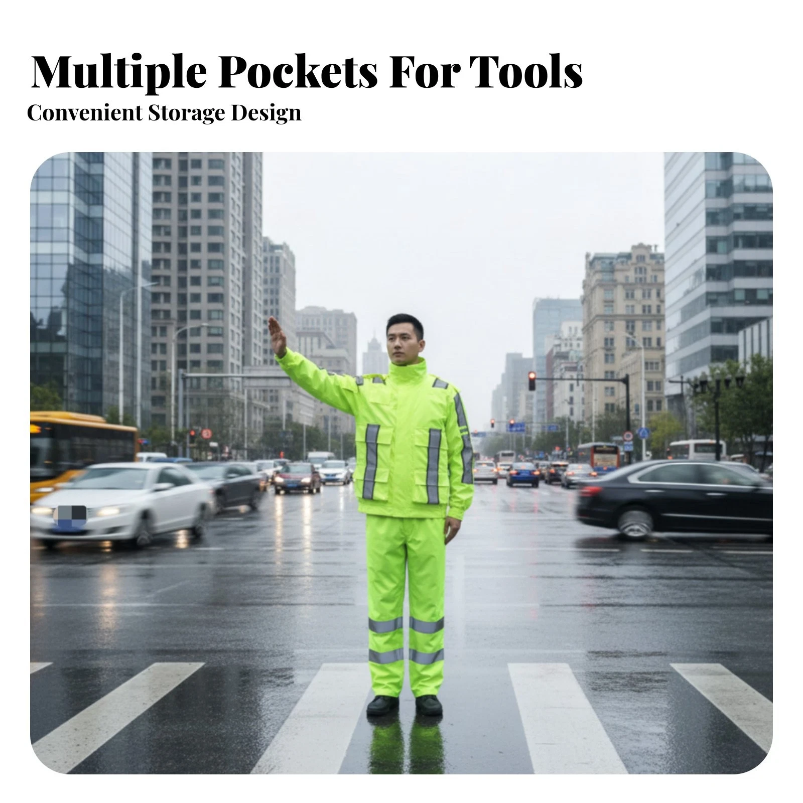Reflective Rain Suit Long-Lasting High Visibility Rain Suit Windproof