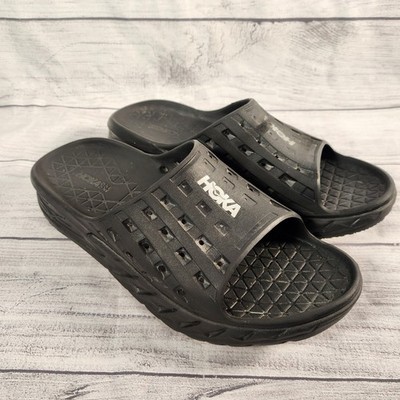 Hoka One One Ora Recovery Slide Mens 12 Black Comfort Sandals Slip On 1099673