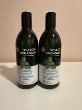Avalon Organics. Revitalizing Peppermint Bath And Shower Gel. Set Of 2, 12 Oz Ea