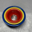 Vtg 80s Pyrex Primary Colors Mixing Bowls Set of 3 Clear Bottom Nesting Baking