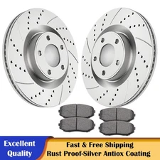 Front Drilled Brake Rotors Disc Brakes Pads for 2007-2014 Ford Edge Lincoln MKX