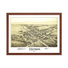 Old Map of Fleetwood, PA 1897 - Vintage Fleetwood Pennsylvan