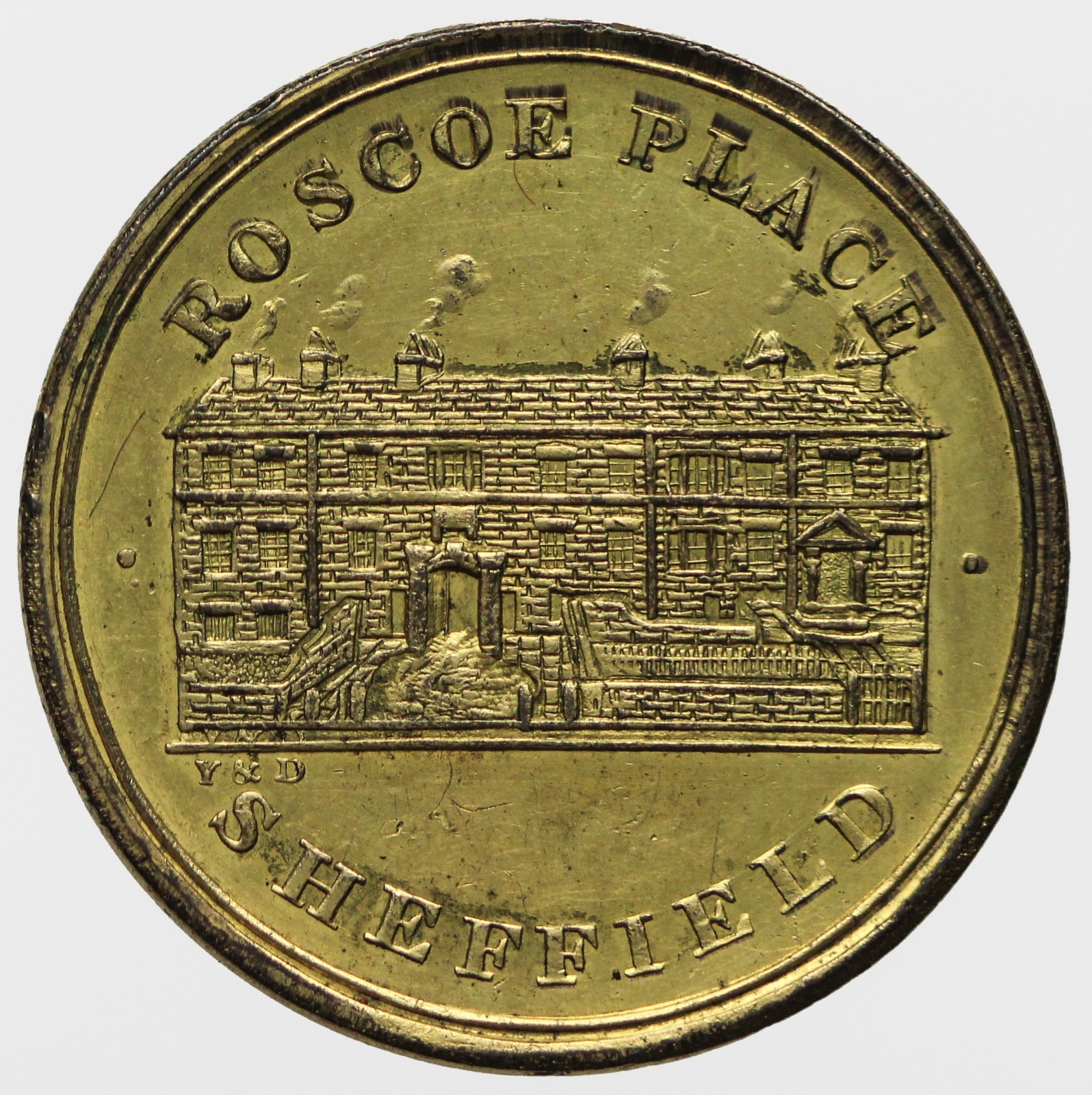 Yorkshire Sheffield Copper Gilt Halfpenny Token 1812  Shaw Jobson & Co  W 1060 R