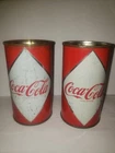 Vintage 12oz Coke Large Diamond Cans (2) NO LID/TOP