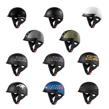 Fulmer Adult Shorty Motorcycle Helmet Half Helmet Cruiser DOT Approved FM951