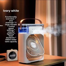 Portable Usb Air Conditioner Evaporative Cooling Humidifier 3-speed Wind - White