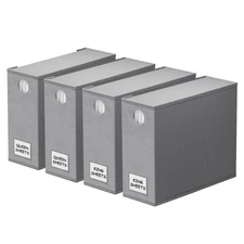 SpaceAid 4 Pack Bed Sheet Organizers and Storage Foldable Organizer for Linen...