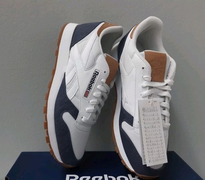 Reebok Classic Leather Herren Weiß Sport Sneaker White Shoe Men EU 42 UK 8 US 9