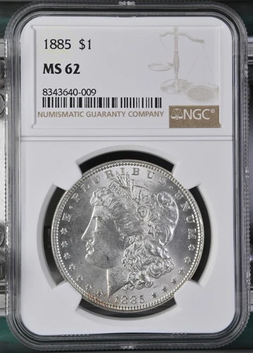 1885 Morgan Dollar NGC Certified MS62