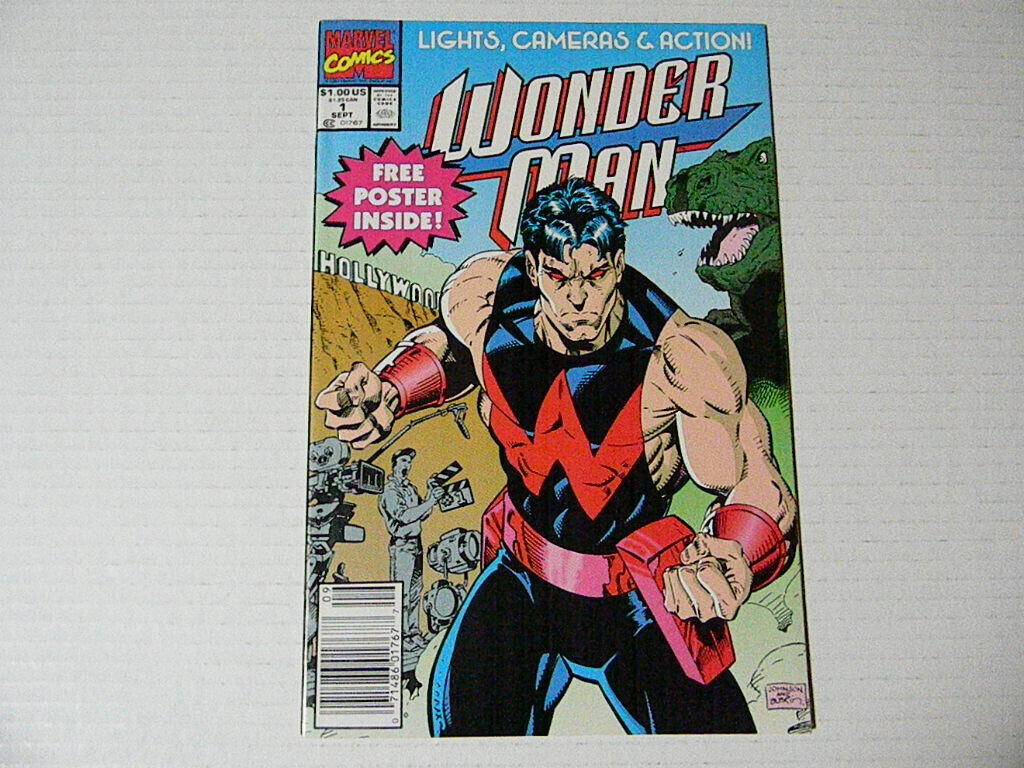 1 WONDER MAN #1 NEWSSTAND VARIANT w POSTER Marvel Comics 1991 + BONUS!