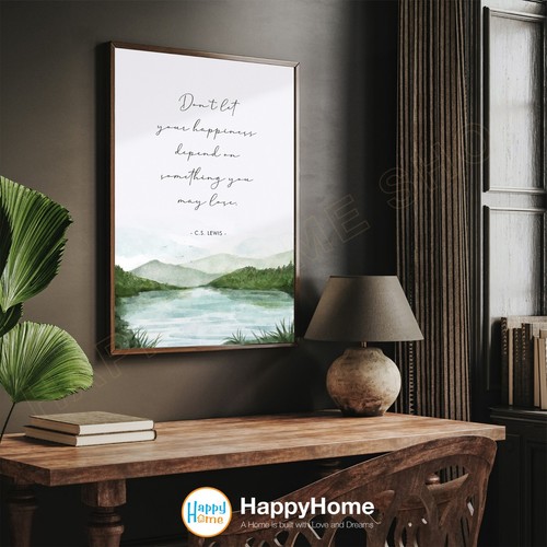 C.S. Lewis Quote Wall Art Don't Let Your Happiness Inspirational Art Decor -P664 - Picture 2 of 16
