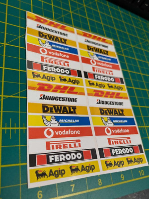 Scalextric Slotcar Aufkleber Stickerbogen - Model Racing 1/32 1/24 - 32x Sticker