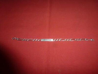ANCIENNE GOURMETTE BRACELET en argent massif prénom Florence EUR 23,90 - FR
