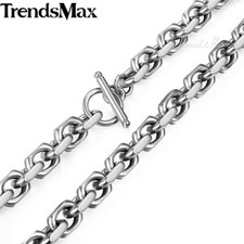 9mm Mens Boys Chain CABLE Rolo Link 316L Stainless Steel Necklace Toggle Clasp