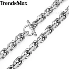 9mm Mens Boys Chain CABLE Rolo Link 316L Stainless Steel Necklace Toggle Clasp