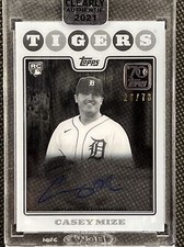 2021 Topps Clearly Authentic 70 Years Topps Auto Black #70TBACM Casey Mize 26/70